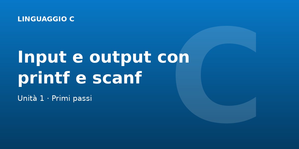 Primi Passi | Input Output