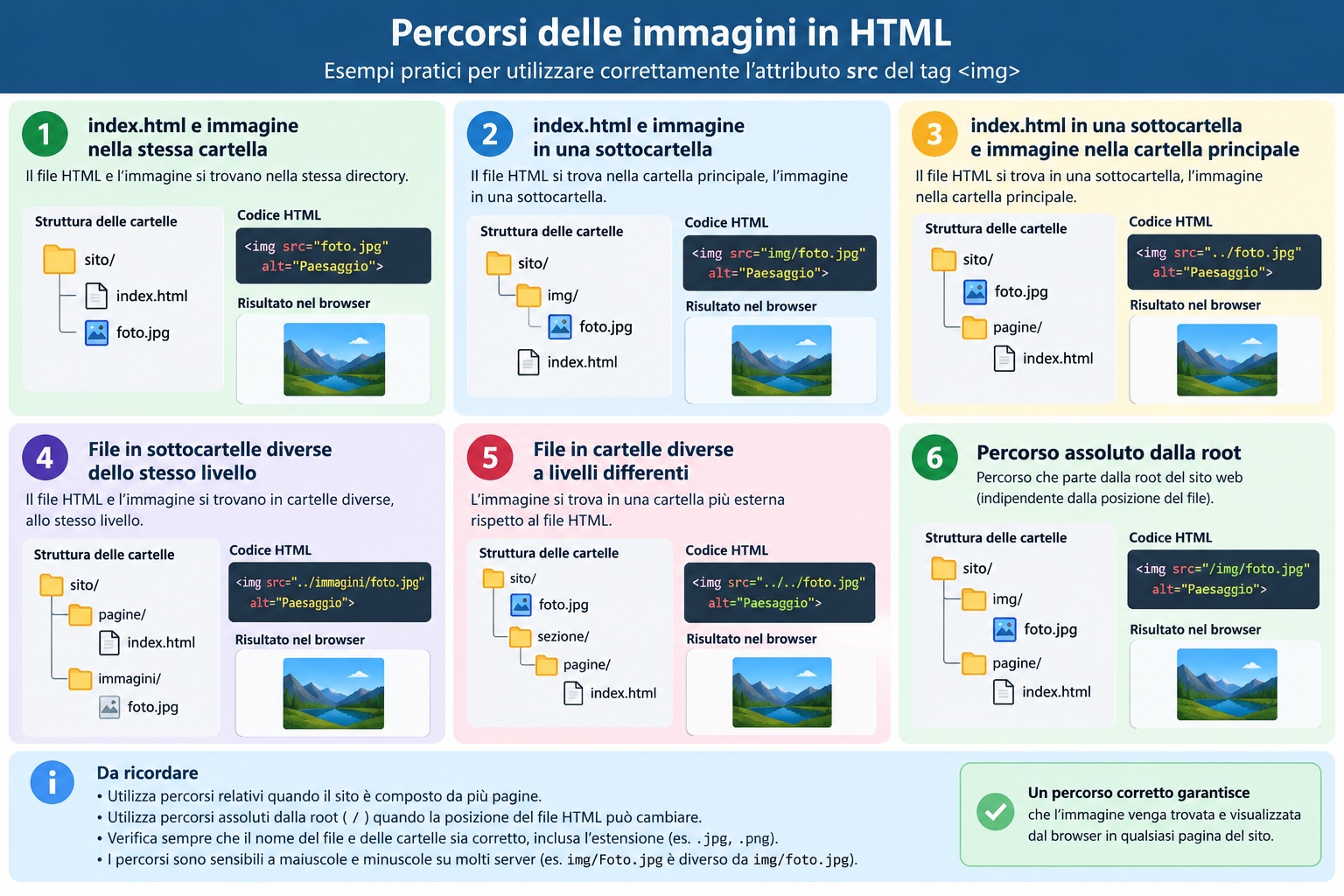 Schema dei principali percorsi delle immagini in HTML
